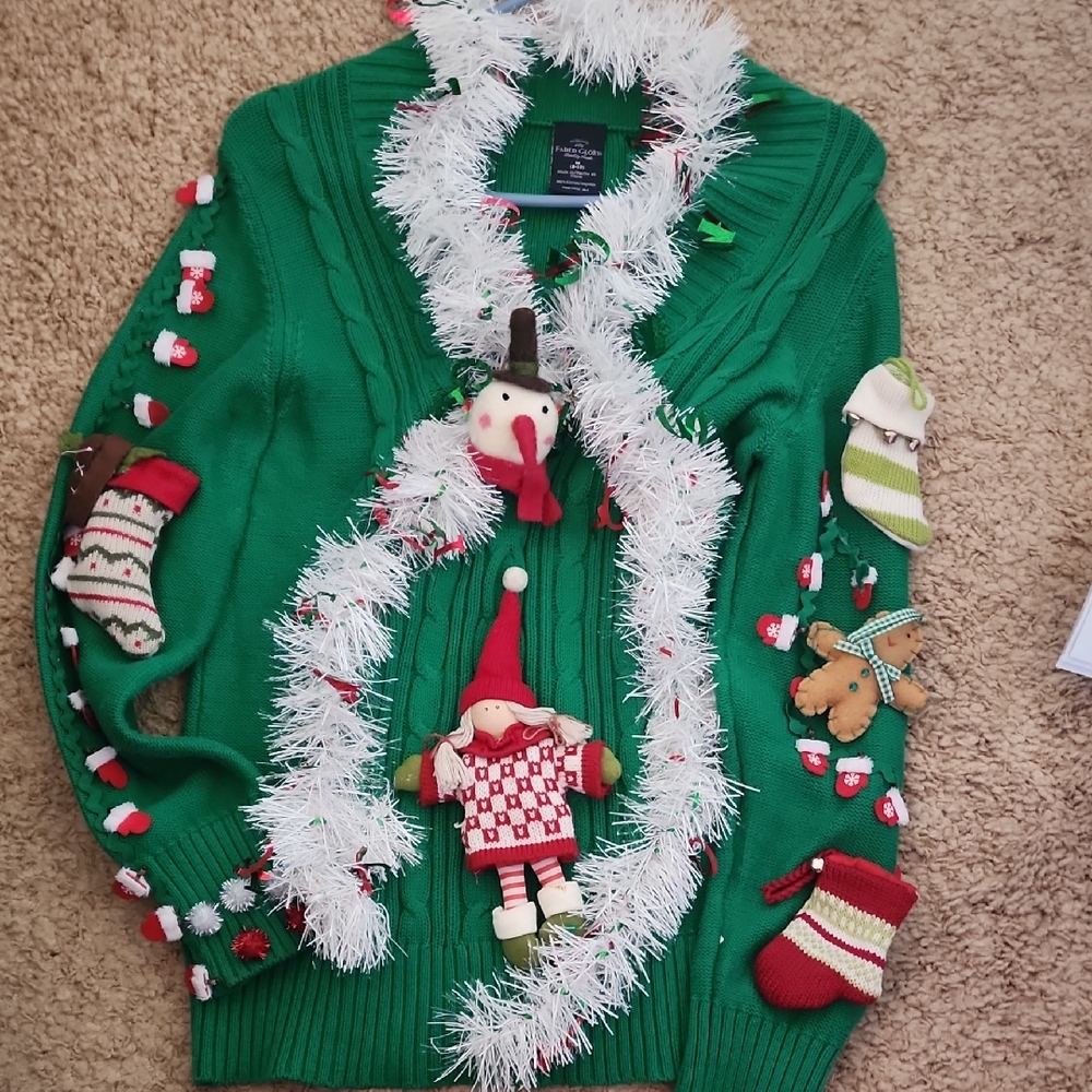 Faded Glory Green V-Neck Sweater